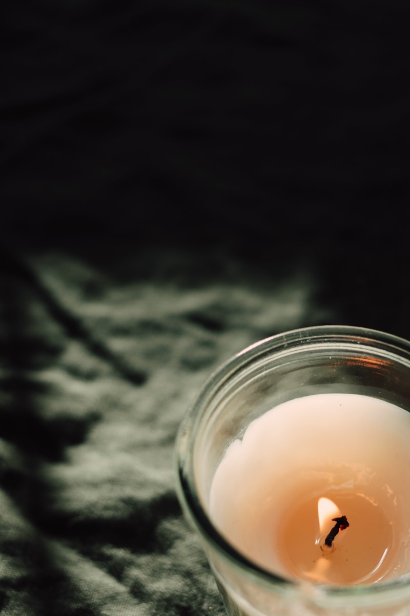 Pale citrus candle in clear glass