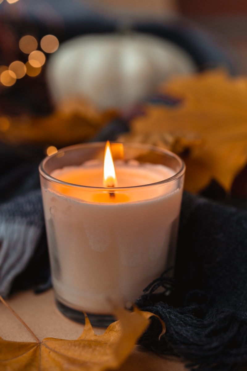 Soft white magnolia candle